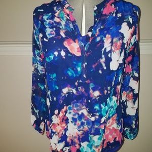 A.n.a purple flowered blouse